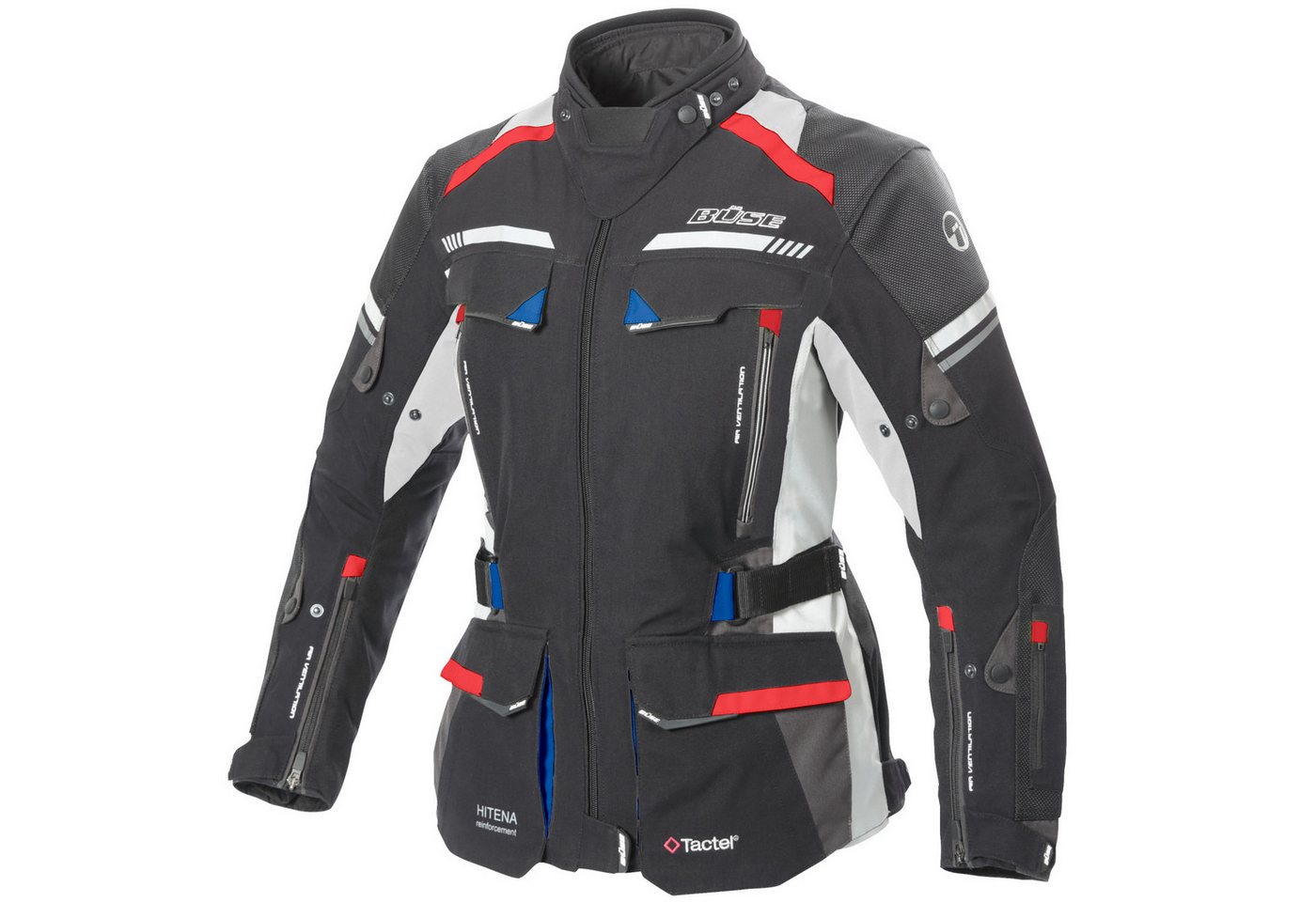 Büse Motorradjacke Büse Highland II Damen Jacke schwarz / blau / rot 46 von Büse