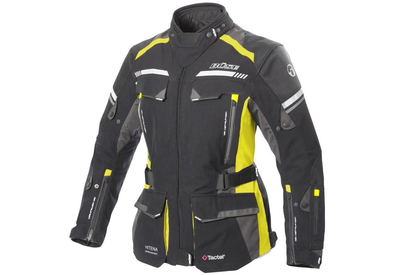 Büse Motorradjacke Büse Highland II Damen Jacke schwarz / gelb 44 von Büse