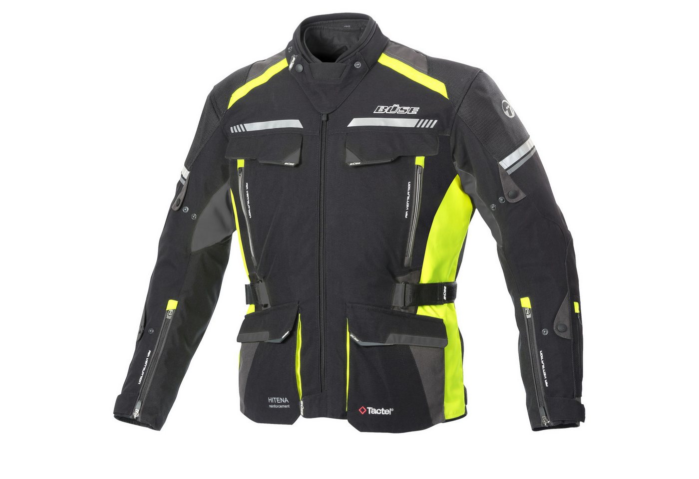 Büse Motorradjacke Büse Highland II Jacke schwarz / gelb 8XL von Büse