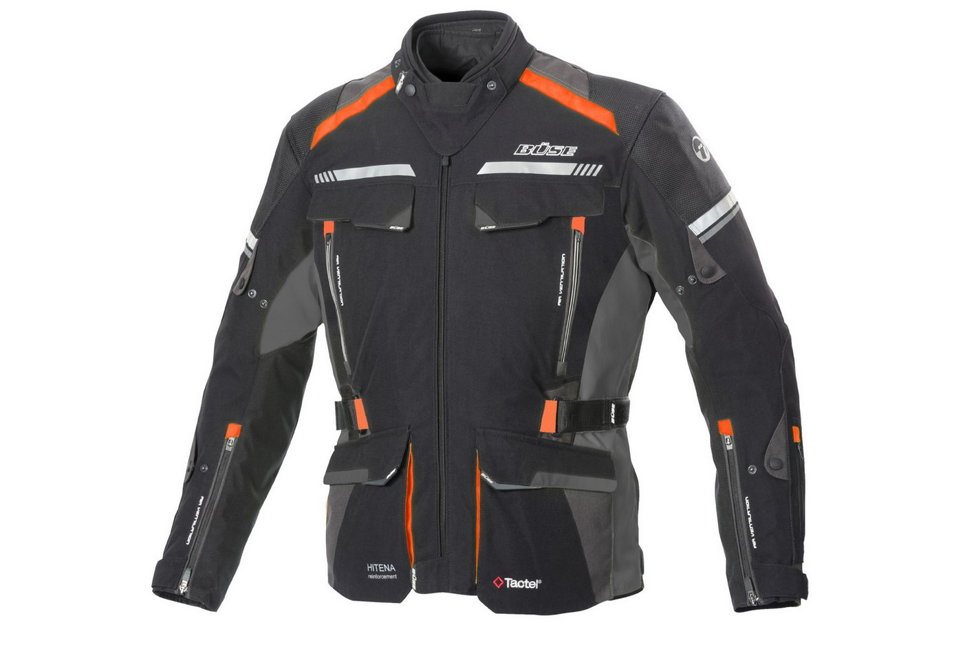 Büse Motorradjacke Büse Highland II Jacke schwarz / orange 54 von Büse