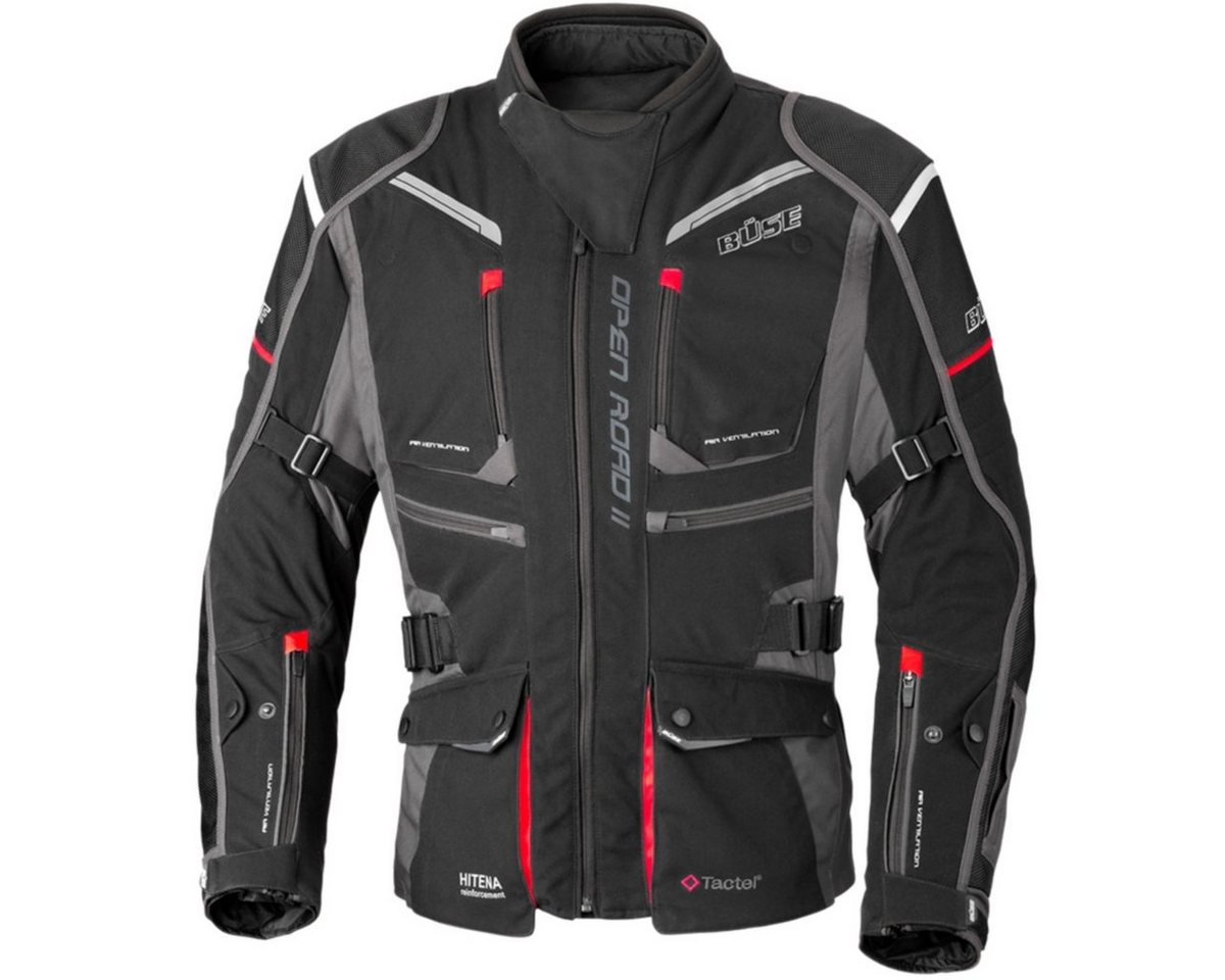 Büse Motorradjacke Büse Open Road II Textiljacke schwarz Herren 28 Kurz atmungsaktiv von Büse