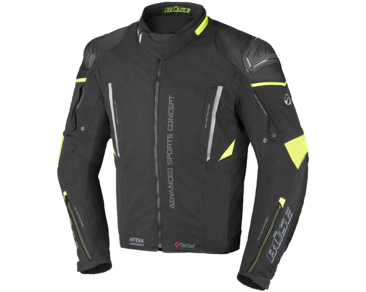 Büse Motorradjacke Büse Rocca Textiljacke Schwarz / Neon-Gelb 58 von Büse