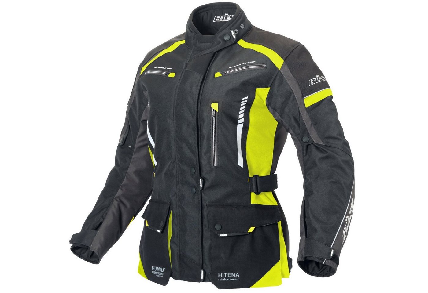 Büse Motorradjacke Büse Torino II Textiljacke schwarz / neongelb Damen 36 von Büse