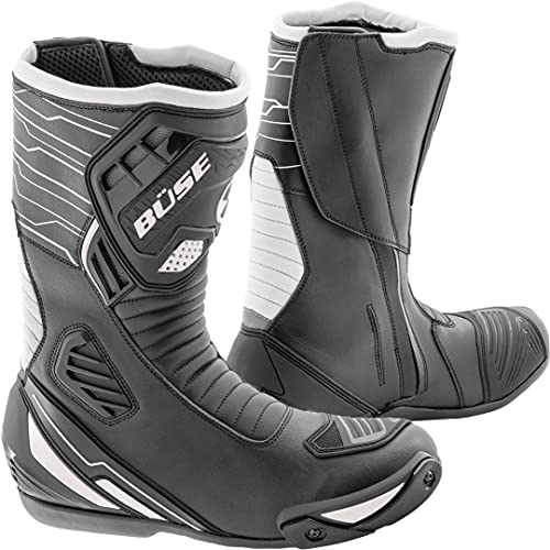 Büse Sport Evo Motorradstiefel Schwarz/Weiß 43 von Büse