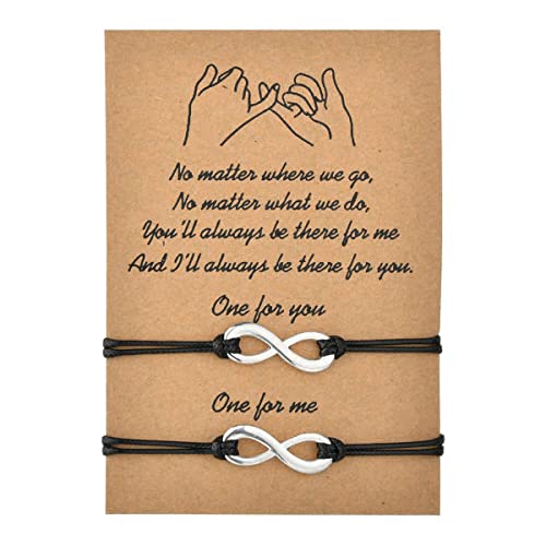 Bufenia Schwester-Armbänder für die beste Freundin, Freundschafts-Herz-Charm-Armbänder, Set, Versprechen, BFF, Bestie, passende Langstrecken-Armbänder (Glück 8) von Bufenia