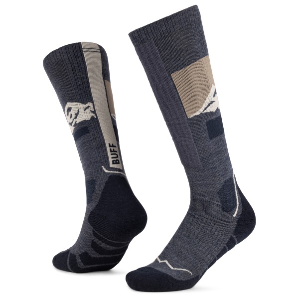 Buff - Merino HW Over The Calf - Skisocken Gr XL - EU: 45-47 grau von Buff