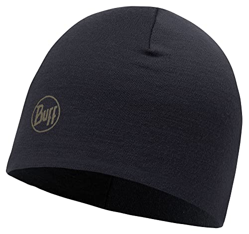 Buff Merino Thermal, Mütze aus doppellagiger 100% Reiner Merinowolle (Solid Black) von Buff
