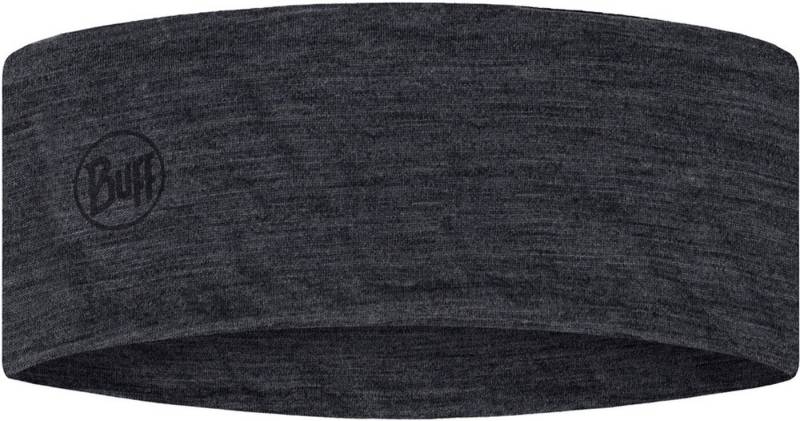Buff Stirnband Solid Cloud leichtes Merinowolle Stirnband dunkelgrau von Buff