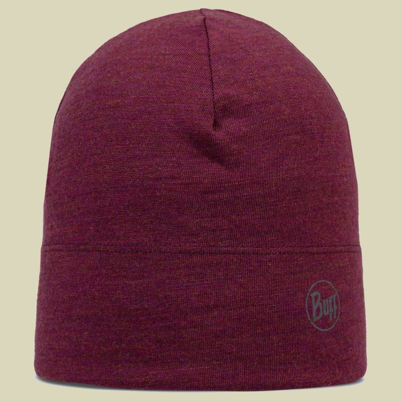 Midweight Merino Wool Beanie rot one size - melange tibetan red von Buff