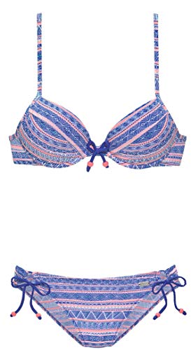 Buffalo Damen Push Up Bügel Bikini (Blau, 36 / C) von Buffalo Damen