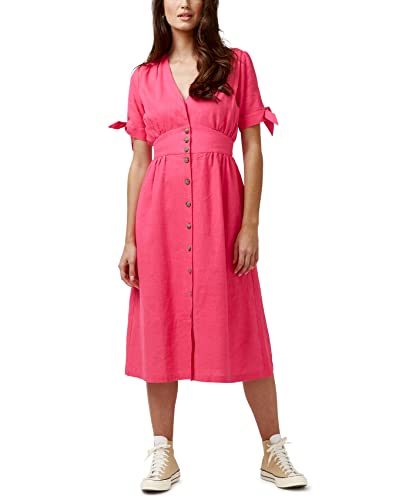 Buffalo David Bitton Damen Mariposa V Neck Button Front Dress 2 Kleid, Rosa Garn, Groß von Buffalo David Bitton