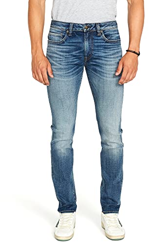 Buffalo David Bitton Herren Slim Ash Jeans, Authentisches und geschliffenes Indigo, 33W / 34L von Buffalo David Bitton