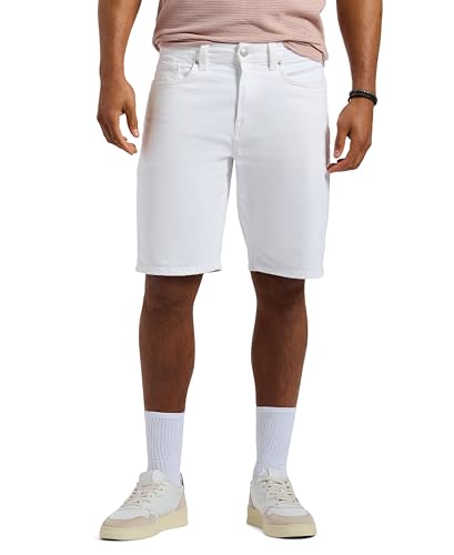 Buffalo David Bitton Herren Relaxed Straight Dean Denim Jeans-Shorts, Reines Weiß, 50 von Buffalo David Bitton