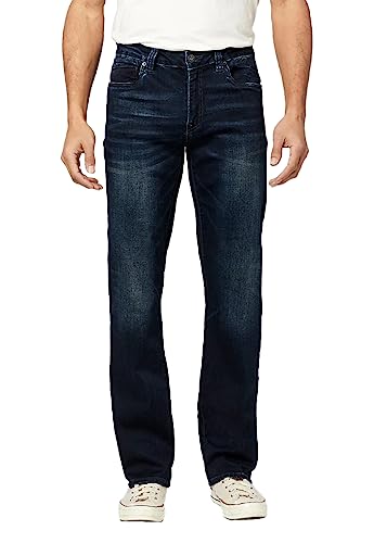 Buffalo David Bitton Herren Relaxed Straight Leg Driven Jeans, Authentischer und tiefer Indigo, 33W / 30L von Buffalo David Bitton