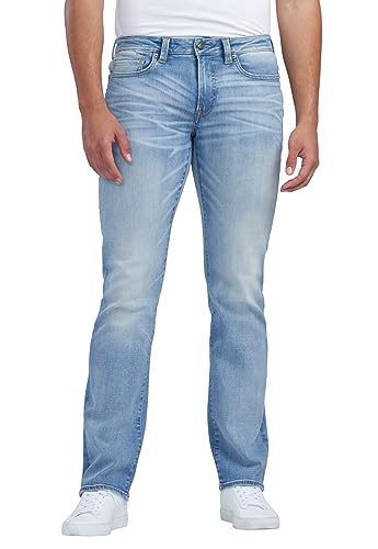Buffalo David Bitton Herren Straight Driven Fashion Jeans, Crinkled Mid Blue 22, 36W / 30L von Buffalo David Bitton