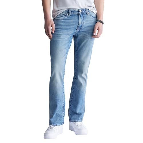 Buffalo David Bitton Herren Slim Boot King Jeans, Used-Look mit Schnurrbärten, 32W x 34L von Buffalo David Bitton