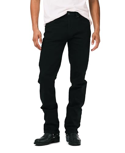 Buffalo David Bitton Herren Straight Six Jeans, Gekräuseltes und geschliffenes Schwarz, 30W / 32L von Buffalo David Bitton