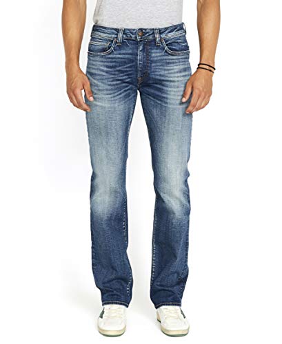 Buffalo David Bitton Men's Relaxed Straight Driven Jeans, Authentic and Sanded Indigo, 44 30 von Buffalo David Bitton