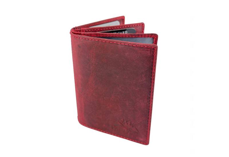 Buffalo Hill Kartenetui Büffelleder Ausweishülle, RFID-Schutz >2397-Wild< Dokumentenmappe, 9 Kartenfächer + 3 Klarsichtfächer von Buffalo Hill