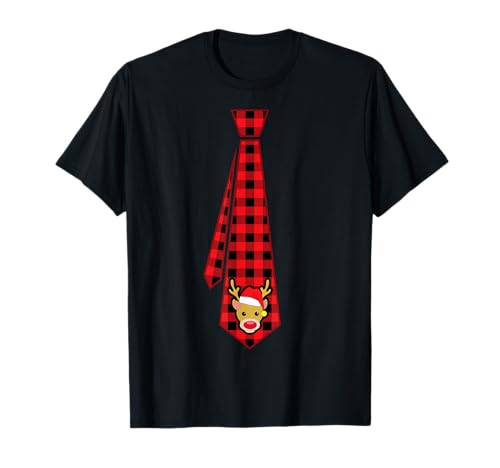 Buffalo Plaid Krawatte Rentier Shirt für Weihnachten Jungen Herren T-Shirt von Buffalo Plaid