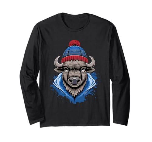 Buffalo Tshirt Männer Frauen New York Buffalo Bison Retro Langarmshirt von Buffalo TShirt Männer Frauen Buffalo Liebhaber