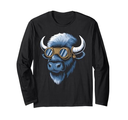 Buffalo Tshirt Männer Frauen New York Buffalo Bison Retro Langarmshirt von Buffalo TShirt Männer Frauen Buffalo Liebhaber