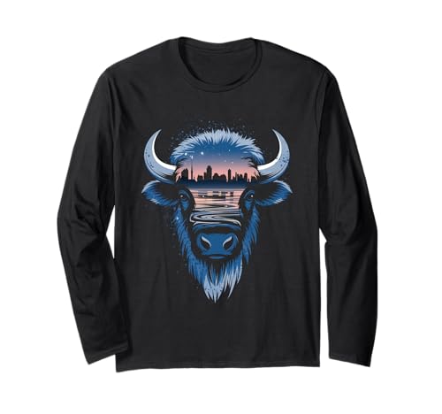 Buffalo Tshirt Männer Frauen New York Buffalo Bison Retro Langarmshirt von Buffalo TShirt Männer Frauen Buffalo Liebhaber