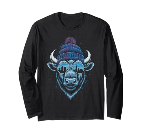 Buffalo Tshirt Männer Frauen New York Buffalo Bison Retro Langarmshirt von Buffalo TShirt Männer Frauen Buffalo Liebhaber