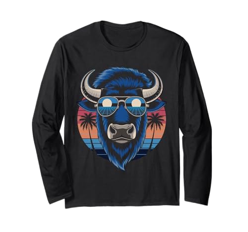 Buffalo Tshirt Männer Frauen New York Buffalo Bison Retro Langarmshirt von Buffalo TShirt Männer Frauen Buffalo Liebhaber