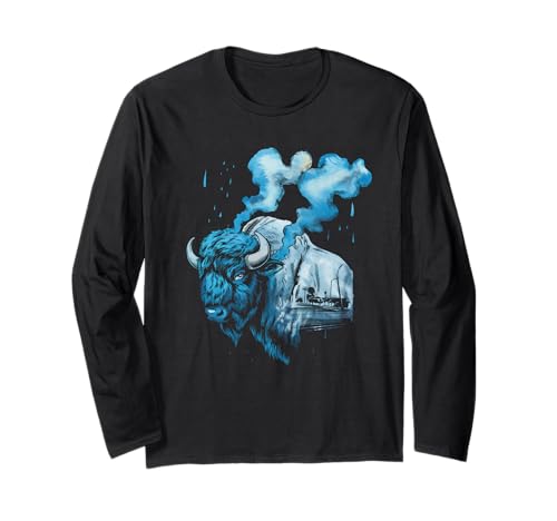 Buffalo Tshirt Männer Frauen New York Buffalo Bison Retro Langarmshirt von Buffalo TShirt Männer Frauen Buffalo Liebhaber