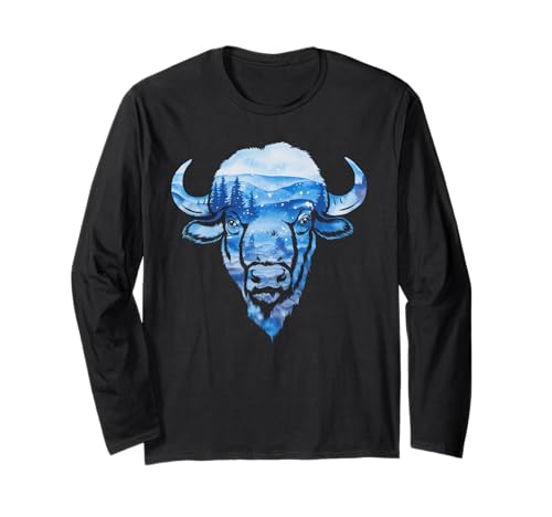 Buffalo Tshirt Männer Frauen New York Buffalo Bison Retro Langarmshirt von Buffalo TShirt Männer Frauen Buffalo Liebhaber