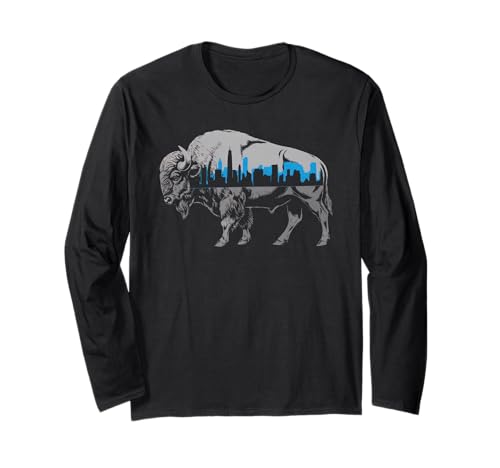 Buffalo Tshirt Männer Frauen New York Buffalo Bison Retro Langarmshirt von Buffalo TShirt Männer Frauen Buffalo Liebhaber