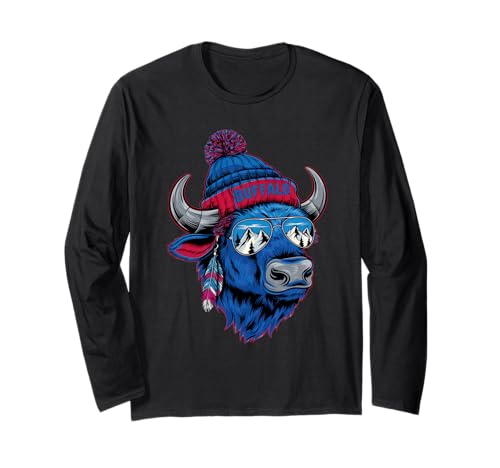 Buffalo Tshirt Männer Frauen New York Buffalo Bison Retro Langarmshirt von Buffalo TShirt Männer Frauen Buffalo Liebhaber