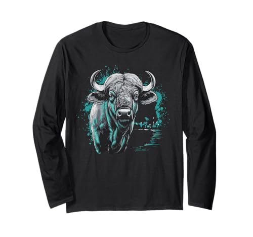 Buffalo Tshirt Männer Frauen New York Buffalo Bison Retro Langarmshirt von Buffalo TShirt Männer Frauen Buffalo Liebhaber