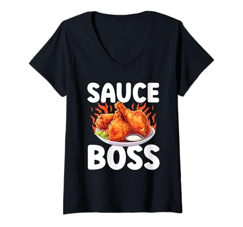 Damen Buffalo Wings, Feinschmecker, amerikanischer Feinschmecker, Chicken Wings T-Shirt mit V-Ausschnitt von Buffalo Wings Chicken Wings Foodie