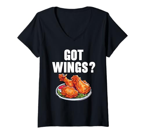 Damen Buffalo Wings, Feinschmecker, amerikanischer Feinschmecker, Chicken Wings T-Shirt mit V-Ausschnitt von Buffalo Wings Chicken Wings Foodie