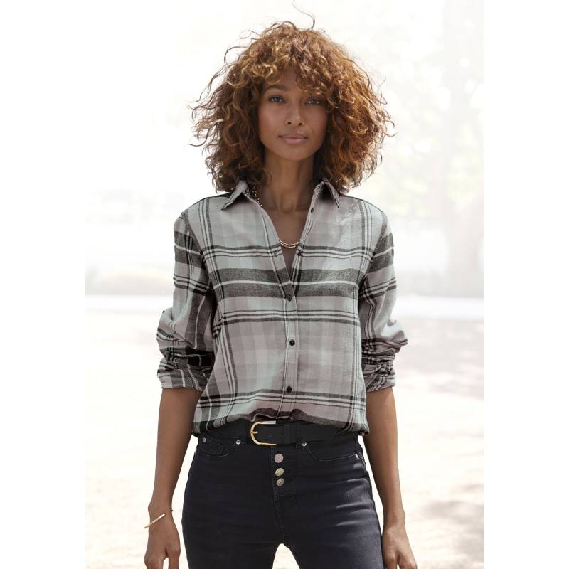 BUFFALO Hemdbluse Damen grau-schwarz kariert Gr.44 von Buffalo