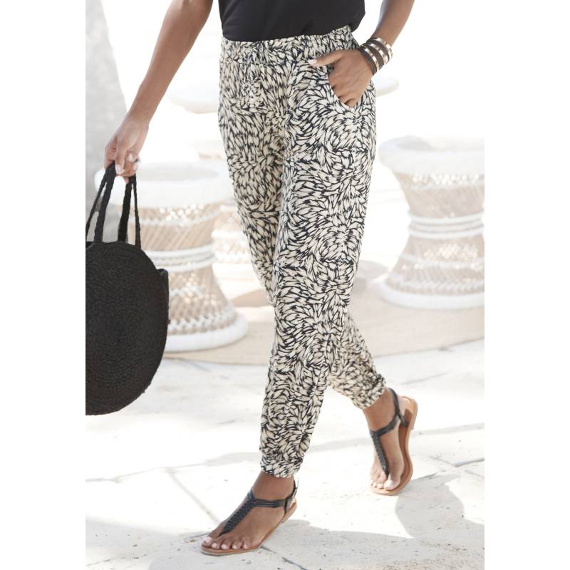 BUFFALO Jerseyhose Damen schwarz-taupe bedruckt Gr.38 von Buffalo