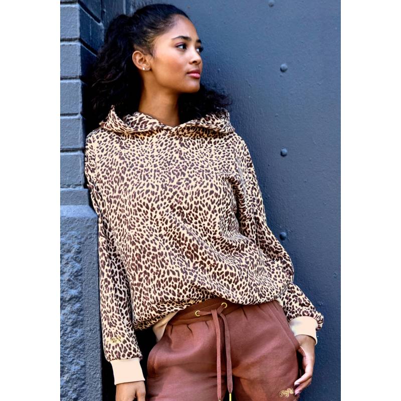 BUFFALO Kapuzenpullover Damen beige leo Gr.40/42 von Buffalo