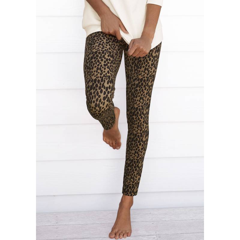 BUFFALO Leggings Damen camelfarben-schwarz-leo Gr.36/38 von Buffalo