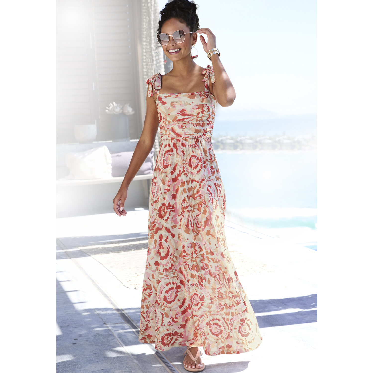BUFFALO Maxikleid Damen rosa-rot bedruckt Gr.38 BUFFALO Maxikleid Damen rosa-rot bedruckt Gr.38 von Buffalo