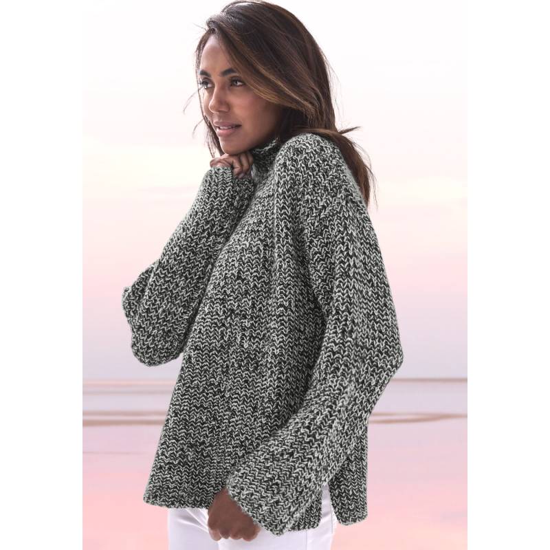 BUFFALO Stehkragenpullover Damen schwarz-weiß Gr.36/38 von Buffalo