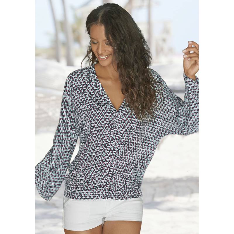 BUFFALO 3/4-Arm-Shirt Damen türkis-rot-bedruckt Gr.36/38 von Buffalo