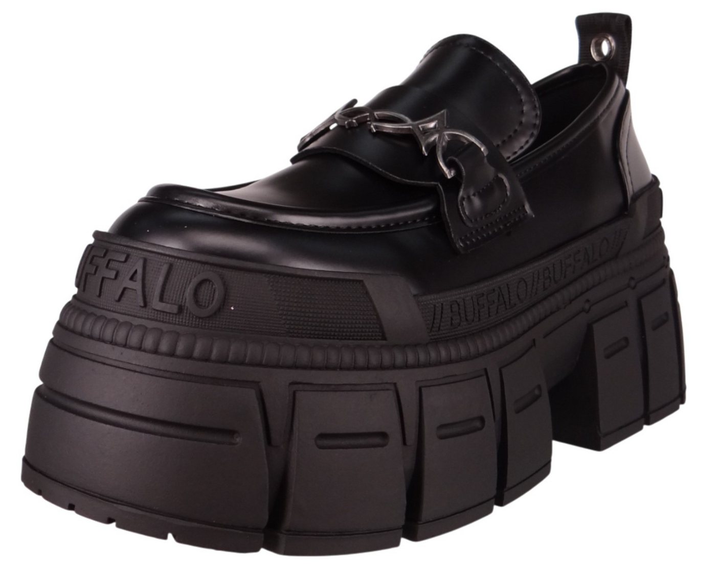 Buffalo 1624091 Gospher Loafer Tribal Black Slipper von Buffalo