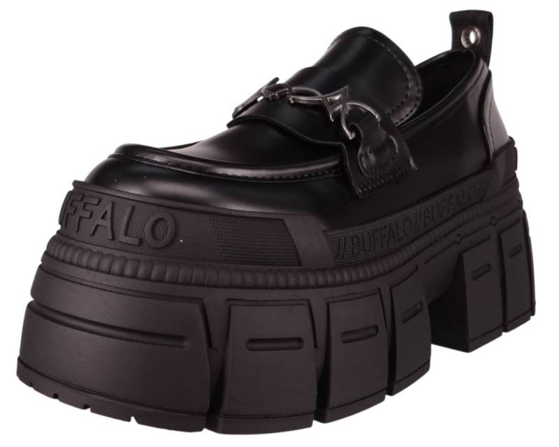 Buffalo 1624091 Gospher Loafer Tribal Black Slipper von Buffalo