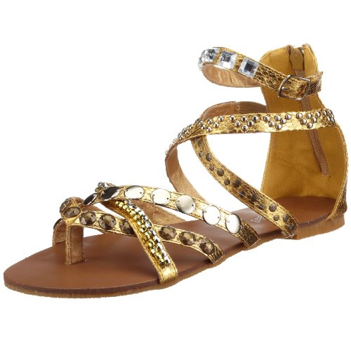 Buffalo 218409 metallic snake, Damen Sandalen/Fashion-Sandalen, gold, (gold 01), EU 39 von Buffalo