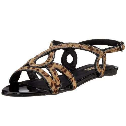 Buffalo 308-15345 pat pu leo pony fur, Damen Sandalen/Fashion-Sandalen, schwarz, (black 122), EU 39 von Buffalo