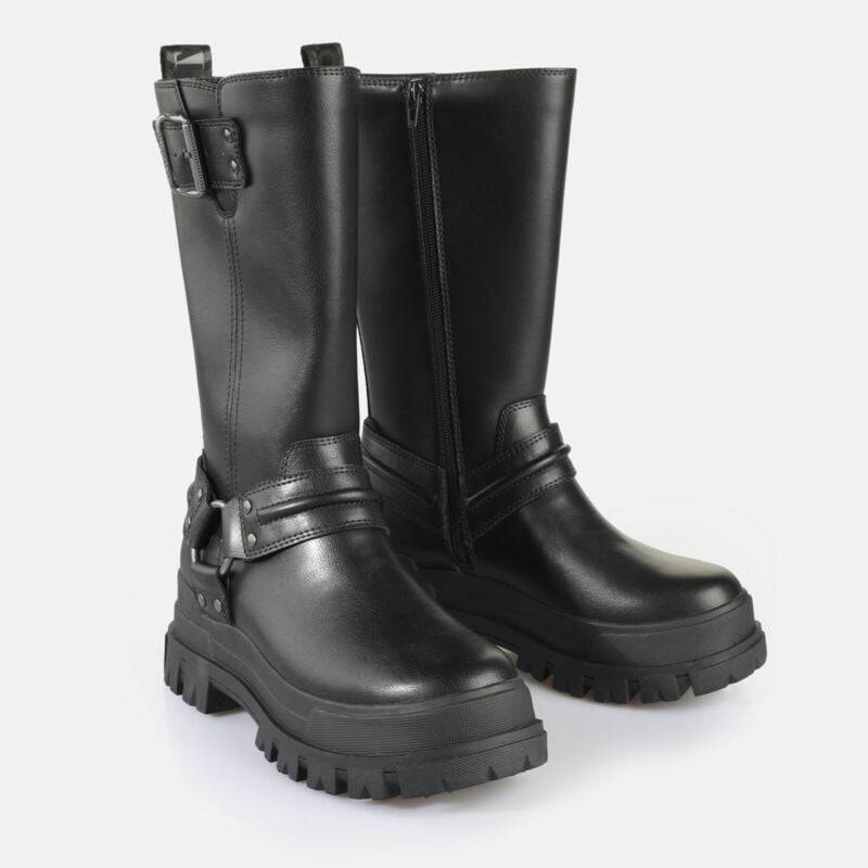 Buffalo Bikerboot - ASPHA BIKER BOOT HI - EU36 bis EU41 - für Damen - Größe EU41 - schwarz von Buffalo