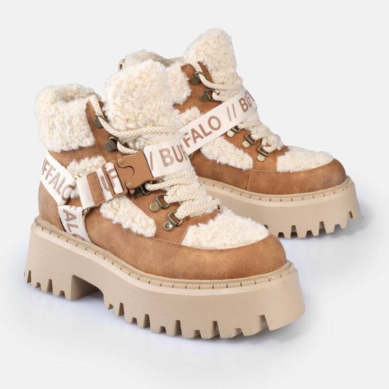 Buffalo Boot - ASPEN COM MID - EU36 bis EU41 - für Damen - Größe EU37 - beige/braun von Buffalo