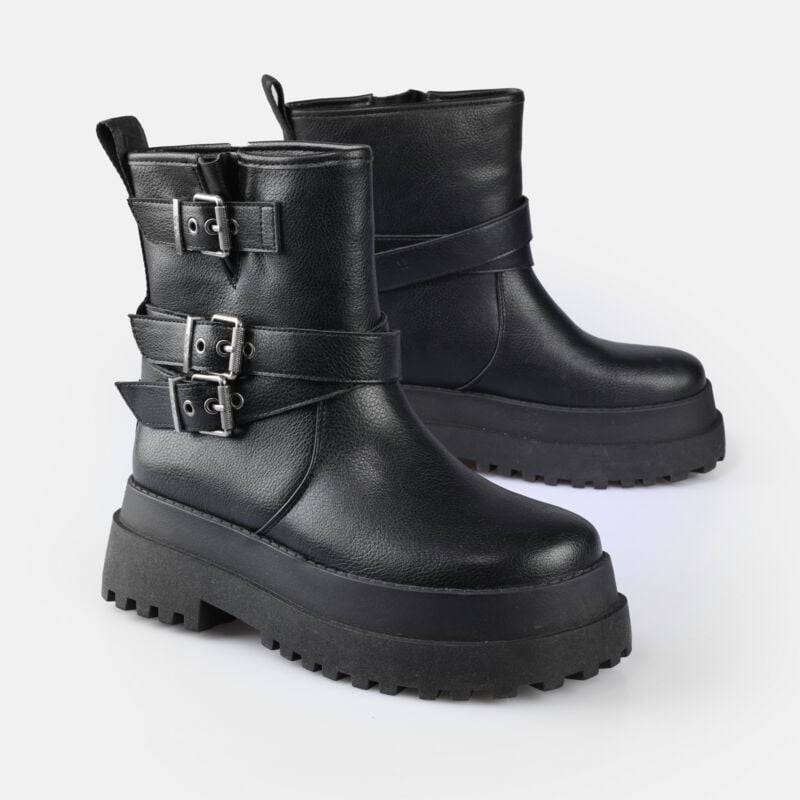 Buffalo Boot - PLUTO FARMER BIKER - EU36 bis EU41 - für Damen - Größe EU36 - schwarz von Buffalo